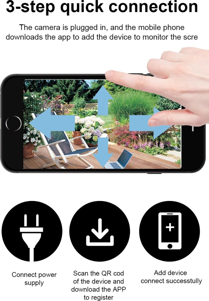 Fuegobird  Y17  Smart Waterdichtheid IP66 IP camera - buiten - draai- en kantelbaar - Ondersteuning 2.4G/5G WIFI - 3MP - PTZ IP Camera