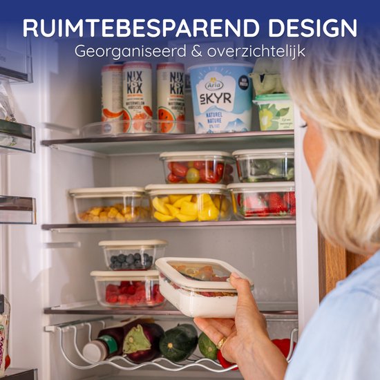 Safecourt vershoudbakjes - volledig van glas (100% micro-plastic vrij) - oven, vriezer, magnetron en vaatwasser - 11 delige set