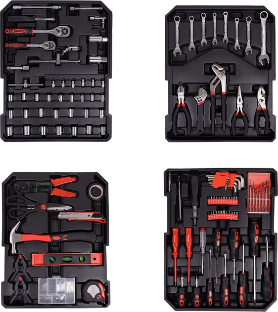ALDORR Tools - 152 - Delige gereedschapsset in koffer - Toolbox - Gereedschapskoffer Gevuld - Gereedschapskist - Schroevendraaierset - Aluminium - Handgereedschap - Basisgereedschap - Met Momentsleutel Ratel - Cadeau voor mannen - Housewarming Cadeau