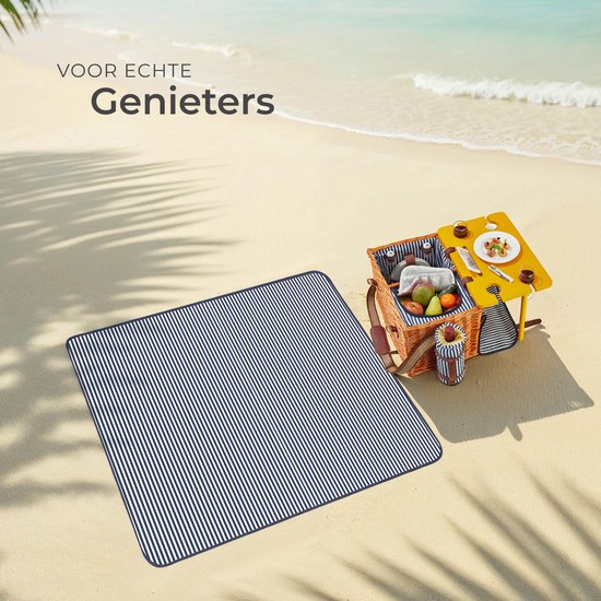 tectake® complete Picknickmand Set Texel - Luxe 24-delige Picknick set voor 2 personen - Rieten Picknick Mand met Picknickkleed - Inclusief Koelvak, Set met Borden, Kunststof Wijnglazen en Roestvrijstalen Bestek