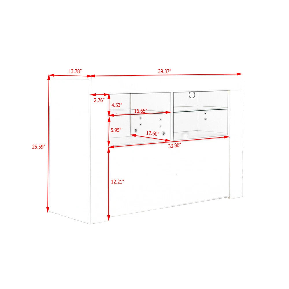 TV Meubel Modern 100 cm - Met RGB LED Verlichting - Zwart