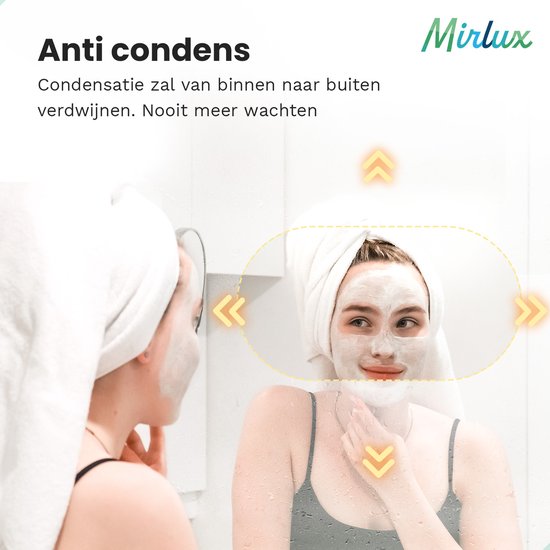 Mirlux Badkamerspiegel - LED Verlichting - Verwarming – Wandspiegel Ovaal – Zwart Frame - 120x60CM