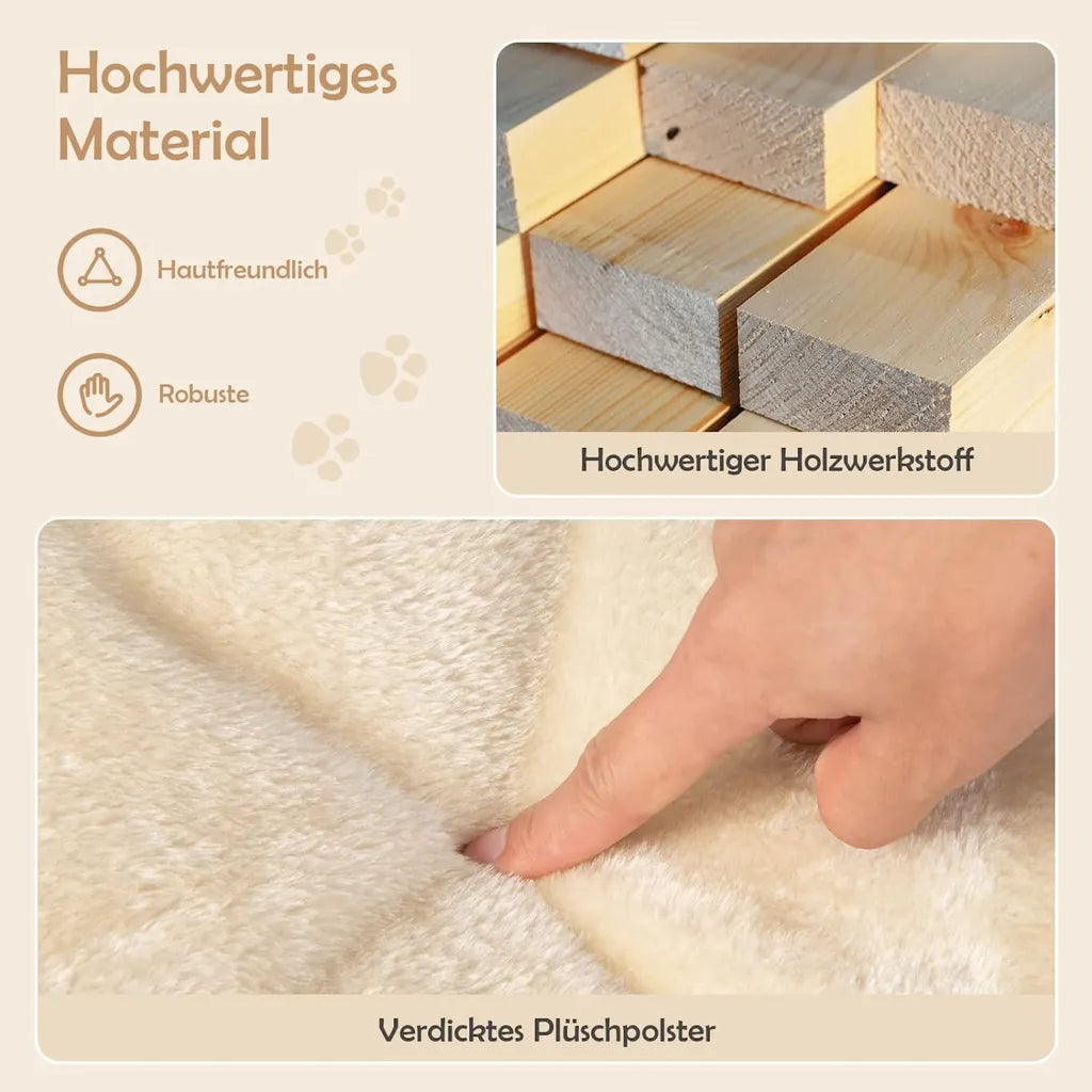 Coast Kattenboom - Interactieve Bal - Pluche - 59x39,5x50cm - Beige