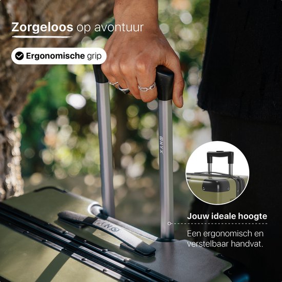 ONYX Check-in Koffer 65 Liter - Reiskoffer met TSA slot - Spinner wielen - Lichtgewicht Trolley - Aluminium sluiting - Olive groen