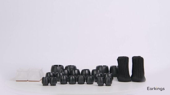 Stoelpoot Beschermers Vloerbeschermer Ø22-25 mm - Stoelpootdoppen Meubeldoppen 24 stuks - Ronde & Vierkante Stoeldoppen Vloerbeschermer Stoelen - Earkings Zwart