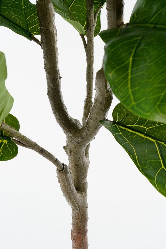 Mica Decorations Ficus Lyrata Kunstplant - Kunststof Kamerplant in Zwarte Pot - Water- en UV Bestendig voor Binnen en Buiten - Onderhoudsvrij Botanisch Decor - H150 x Ø50 cm - Groen