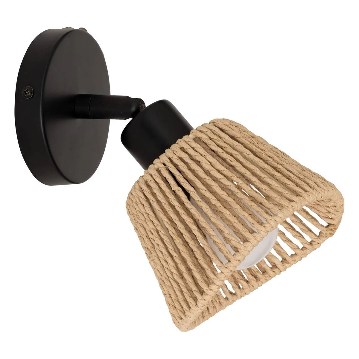 Atmosphera Myha Wandlamp – Verstelbare Spot – Metaal & Touw – E14 – 10 cm