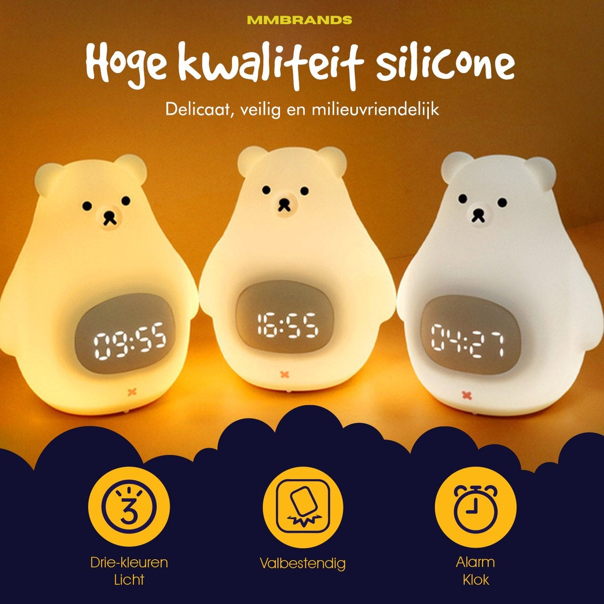 MM Brands Slaaptrainer - Kinderwekker met 7 verschillende lichtkleuren
