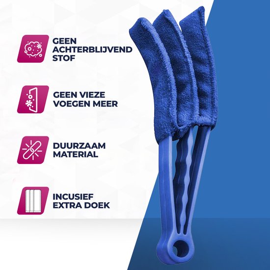 Jaloezie reiniger - Lamellen reiniger - Plumeau - Blauw - inclusief voegenreiniger