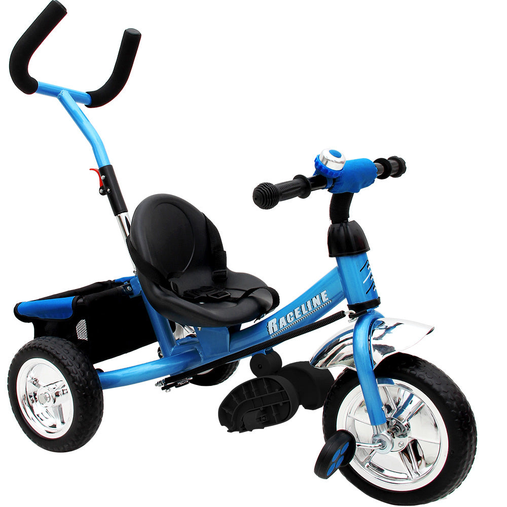 Deuba Kinderdriewieler Raceline - metaal - duwstang - blauw