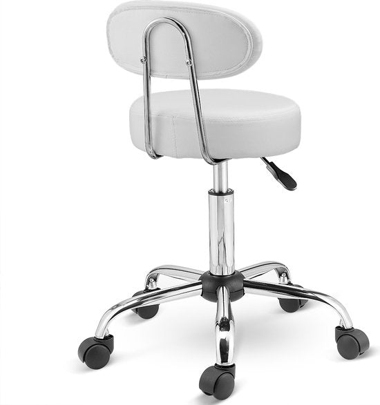 Casaria Draaikruk met Rugleuning - 360°/Hoogte Verstelbaar - Wit