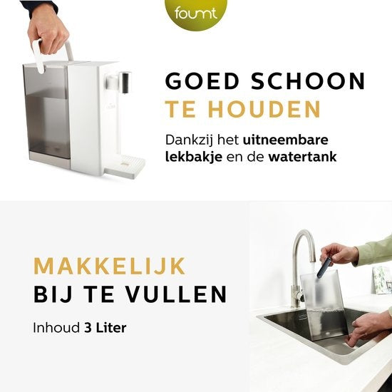 Ocina Heetwaterdispenser - 3L - Digitaal Display - BPA vrij - 2500W - 30x13x26 cm - Wit