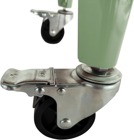 AXI Retro Cooler Groen - Koelbox met afneembare deksel en flesopener - Met 2 wielen en rem - 76L inhoud