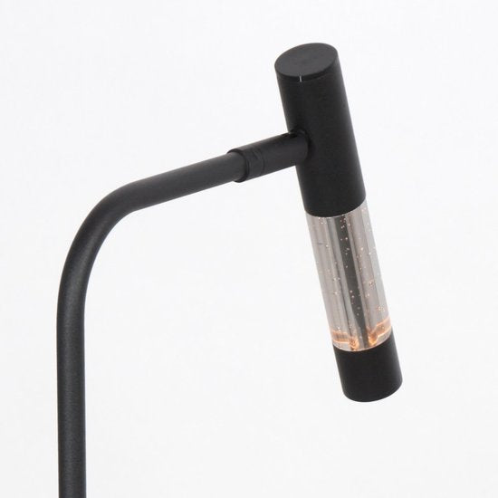 Tafellamp Alisio 4593ZW zwart met handgeblazen glas, dimbaar, 47 cm hoog, Steinhauer design verlichting