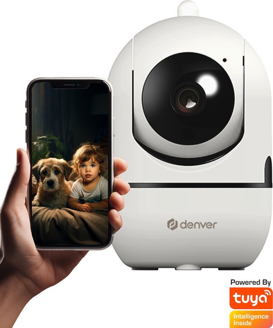 Denver Beveiligingscamera Indoor - Huisdiercamera - Wit - 9.20x7.20x16 cm