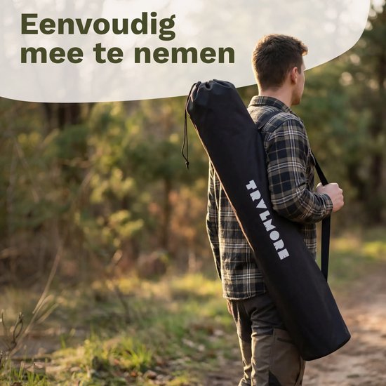 TRVLMORE Campingstoel Luxe - Opvouwbaar - 150KG Draagvermogen - Incl. Draagtas - Klapstoel - Kampeerstoel - Vouwstoel - Zwart