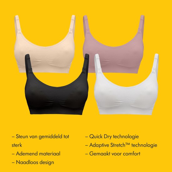 Medela Keep Cool Ultra bh - Naadloze voedingsbh - Zwangerschapsbh met 6 ademende zones - Soft Touchmateriaal – Comfortabel en ondersteunend - Zwart - Maat L
