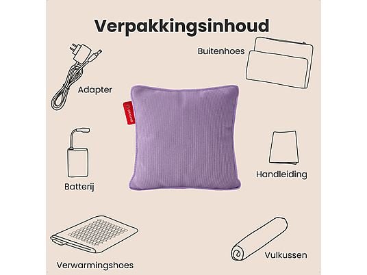 Auronic Warmtekussen 45 x 45 cm - Oplaadbaar - 3 warmtestanden - Infrarood