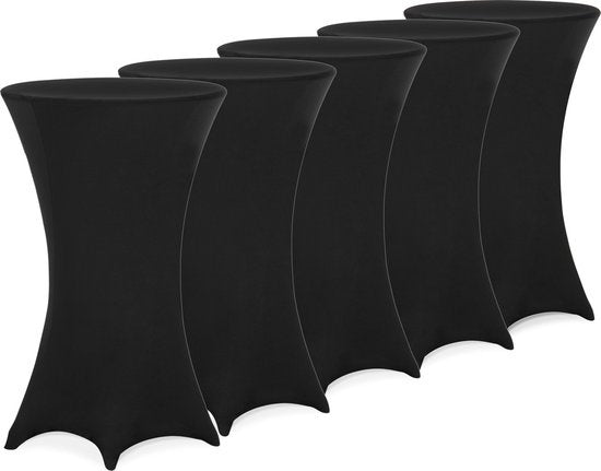 Statafelrok – 5 Stuks Ø 60-65cm Stretch - Zwart