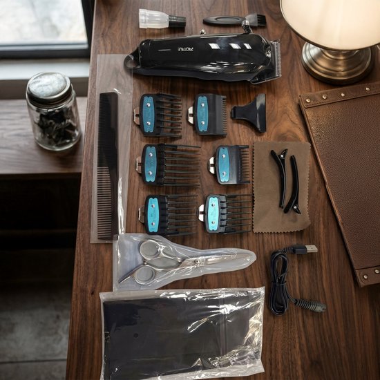 Tondeuse Mannen Hoofdhaar - Kappersset 20 Delig - Trimmer voor Hoofd & Baard - Haartrimmer Set met Kappersschaar