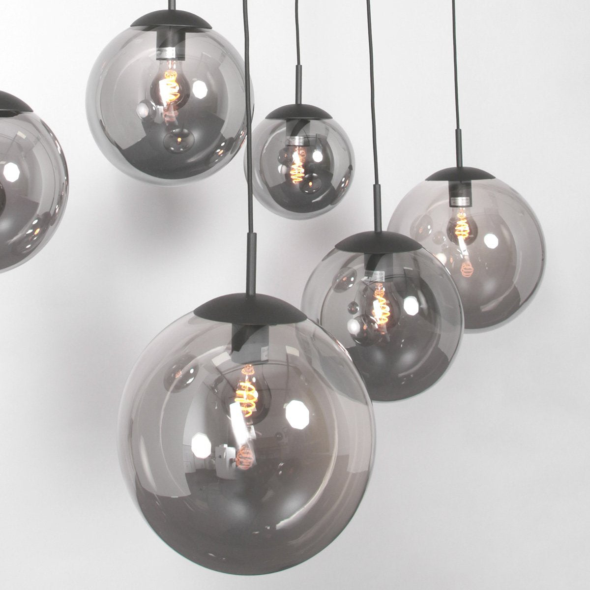 Steinhauer - hanglamp - Bollique LED - zwart - glas metaal - design lamp - E27 - 3499ZW