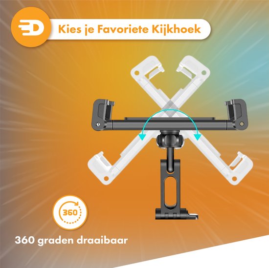 Tablet Houder Auto - Hoofdsteun - 360 Graden Draaibaar - Geschikt voor Tablet, Telefoon en meer