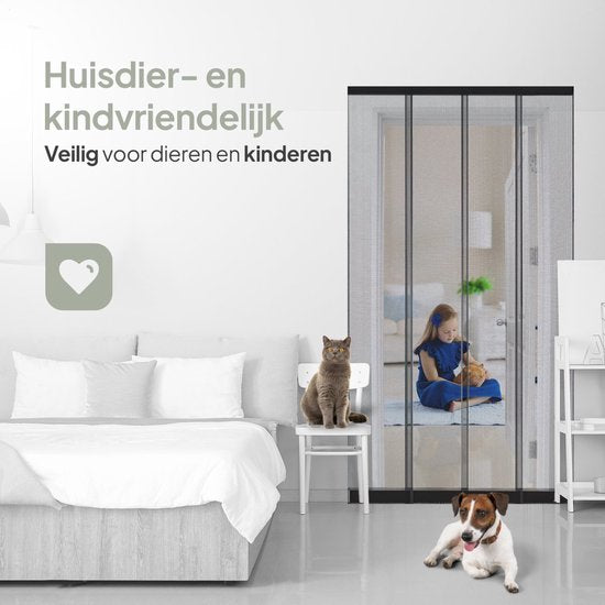 O'DADDY® Vliegengordijn Lamellenhor - 100x260 cm - Deurgordijn - Hordeur - Aanpasbaar Ontwerp - Glasvezel - Deurhor Zwart
