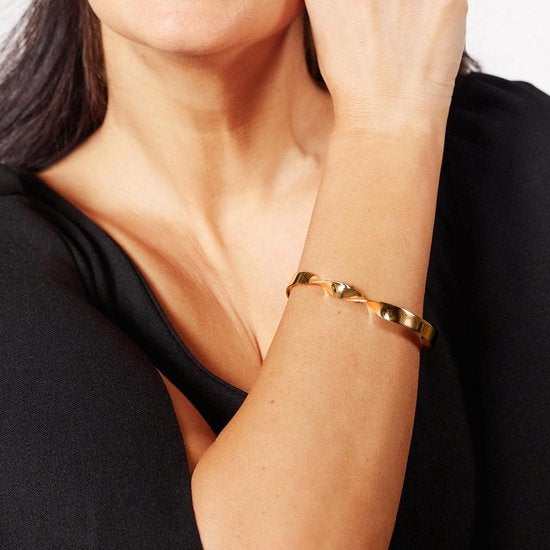 Laura Ferini Dames Armband Sera Goud - Goudkleurige Bangle - 18K Geelgoud Verguld - Sieraad - Accessoires - Sieraden - Dames Armbandje - Goud
