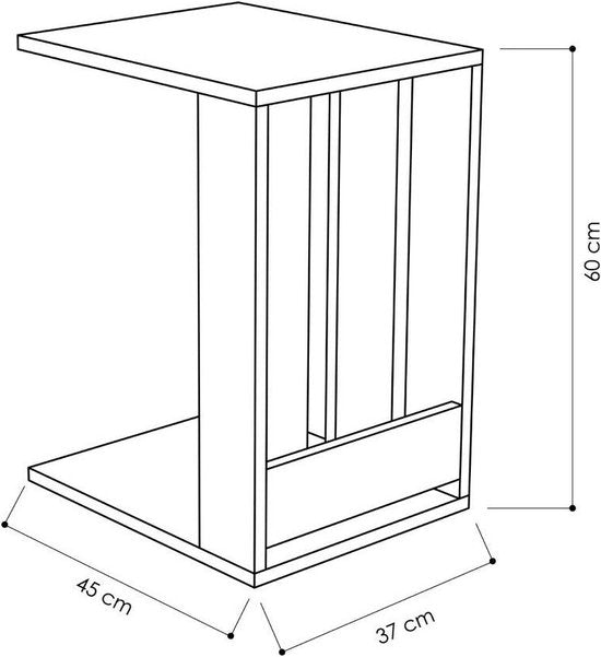Woody Bijzettafel | Melamine Gecoat | 18mm | Antraciet