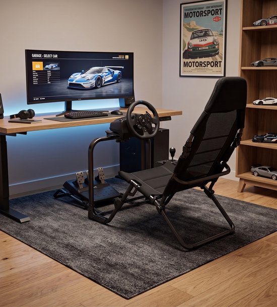 VDD Gaming - Opvouwbare sim-race cockpit - Sim-racer - Racecockpit - Opvouwbaar - Zwart