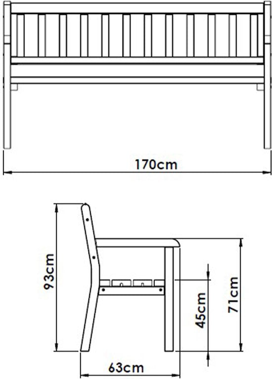 AXI Charlotte Tuinbank van hout 170 cm - Bruin