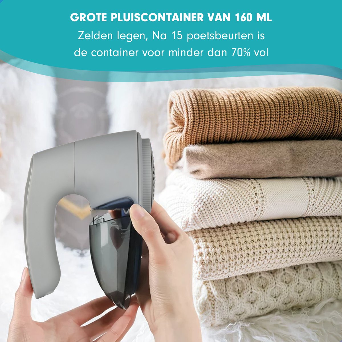 AG180 Elektrische Pluizenverwijderaar - Draadloos - Pluizenverwijderaar - Ontpluizer - Ontpiller - Pluizenroller- Pluizenborstel- Grijs