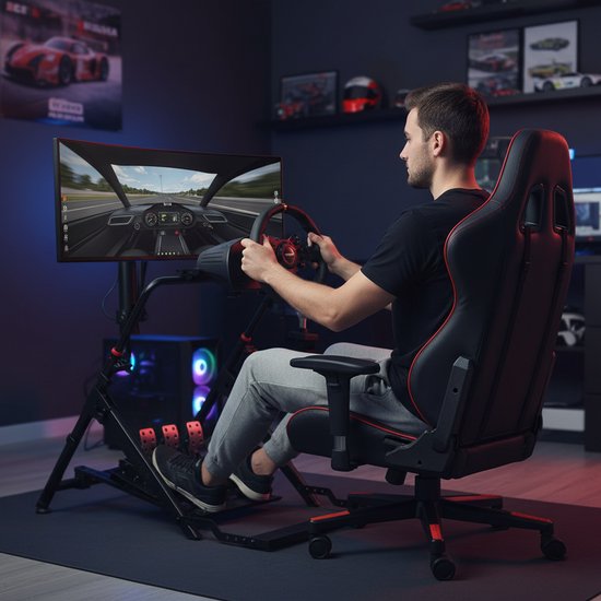 VDD Gaming - Sim racing - Racestuurstandaard - Sim racing cockpit - Opvouwbaar