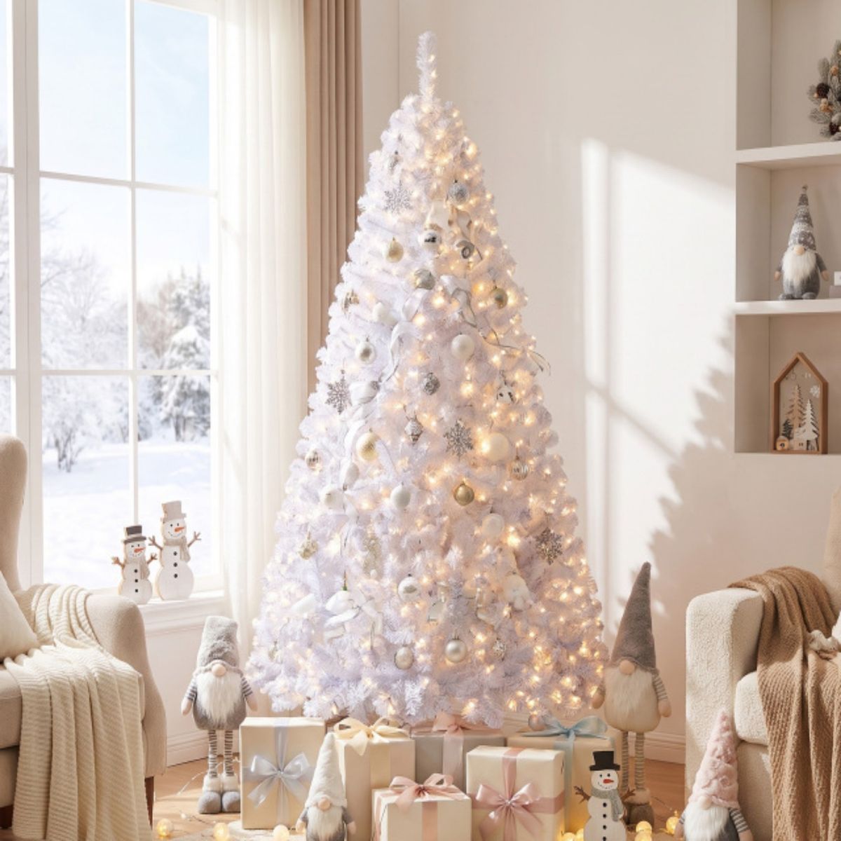 Coast Kunstkerstboom - 180 cm - 230 warmwitte LED-lampen - 8 verlichtingsmodi - Sneeuweffect