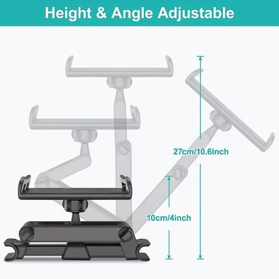 Garpex® Luxe Tablet Houder Auto - Hoofdsteun - 360 Graden Draaibaar - Geschikt voor Tablet, Telefoon en meer