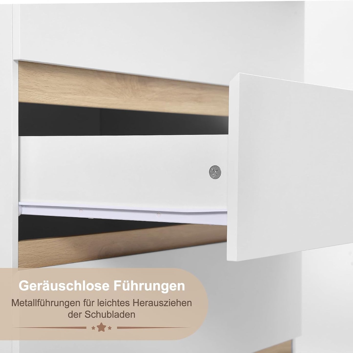 WOLTU Babycommode met Afneembaar Verschoonblad – 4 Lades – FSC-gecertificeerd Hout – Wit