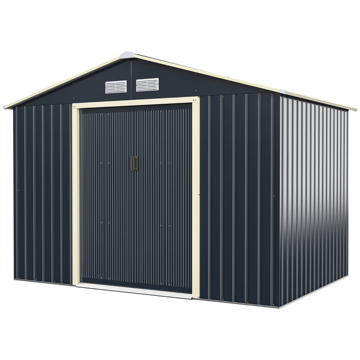 Coast Stalen Tuinhuis Multifunctionele Berging - 277 x 191 x 202 cm - Grijs