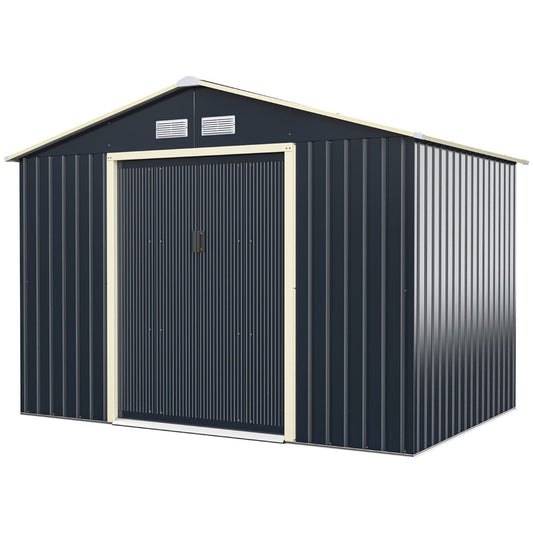 Coast Stalen Tuinhuis Multifunctionele Berging - 277 x 191 x 202 cm - Grijs