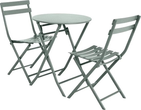Ronde, opvouwbare tuintafel voor 2 personen van staal – GREENSBORO