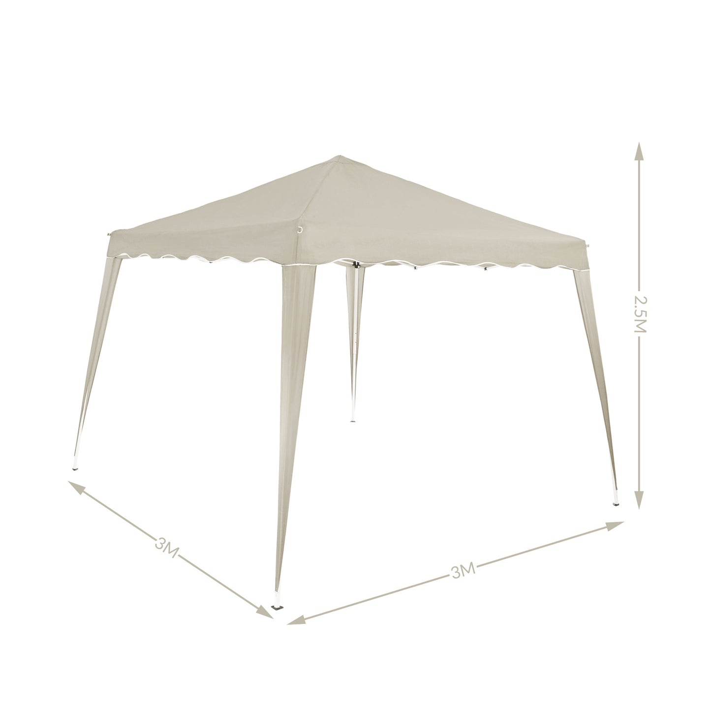 Casaria Partytent - Paviljoen - Waterdicht - 300 x 300 cm - Beige