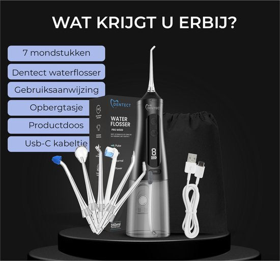 Waterflosser Dentect - Neusdouche - Monddouche - Tongreiniger - 9 standen - Tandplak verwijderaar - Extra Opzetstukken - Beugel schoonmaken - Tandsteenverwijderaar
