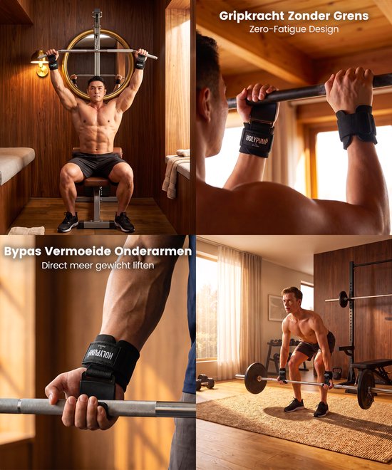 ProTrue® Lifting Hooks Lifting Straps - Deadlift Straps - Power Grips - Wrist Wraps voor Fitness, Bodybuilding, Crossfit, Calisthenics, Turnen & Krachttraining
