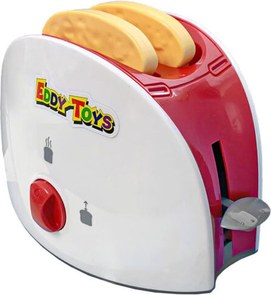 Eddy Toys Speelgoed Broodrooster - Speelgoed Keukengerei Toaster - Incl. Toast - Wit