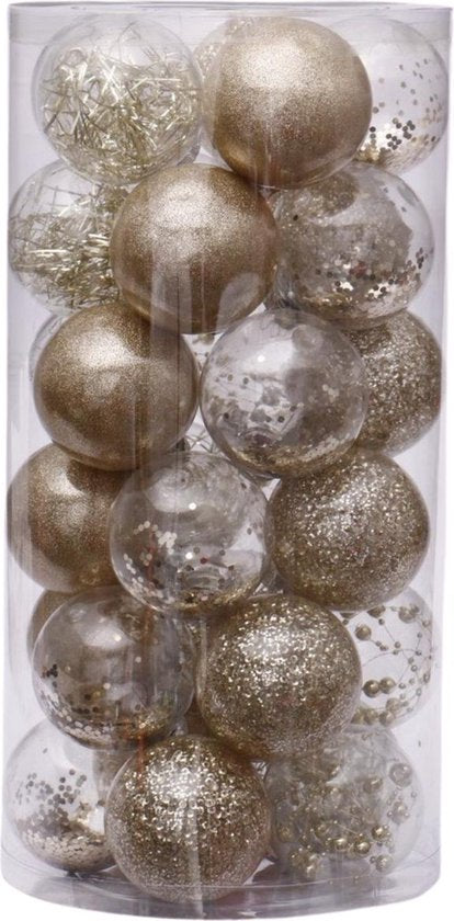 Deluxe Kerstballenset – 25 stuks - Ø 6 cm – Goud – Luxe Kerstdecoratie