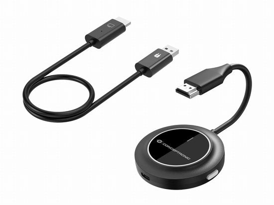 Conceptronic ATHERIC02B - Draadloze Beeldschermadapter - Draadloze HDMI verlengset 1080P - HDMI/USB - Volledige HD Dongle