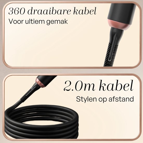 Sansbeauté® 6 in 1 Krultang met Klem - Keramische Haarkruller - 13mm tot 38mm - Beach Waves - Wavy Hair - Krultangen 32mm 25 mm 19 mm - Blowout Brush - Haarstyler - Hair Curler - Dunne en Dikke Krultang - Mini Krultang - Krultang Kort Haar