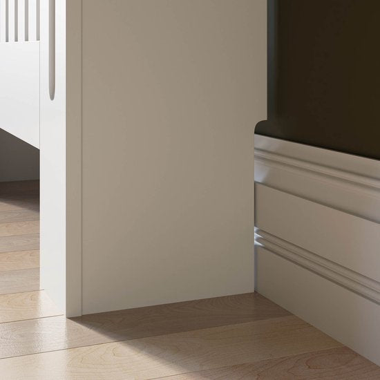 tectake® Radiatorombouw - Radiatorafdekking - Radiatorpaneel - Radiatoromkasting - Verwarmingsombouw - Lamellenontwerp, met plank - Div. afmetingen - 152,5x19x82cm - wit