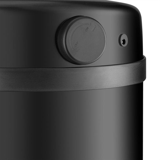 Juskys – Sensor Prullenbak Rond – 50 - Automatisch Deksel - Touch-Bediening – Zwart / Gepoedercoat Staal