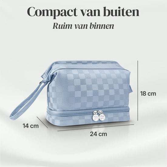 SC Travel Essentials - Toilettas en Make-up Organizer - Waterdicht en Compact - Geschikt voor Reis en Dagelijks Gebruik - Unisex - Lichtblauw