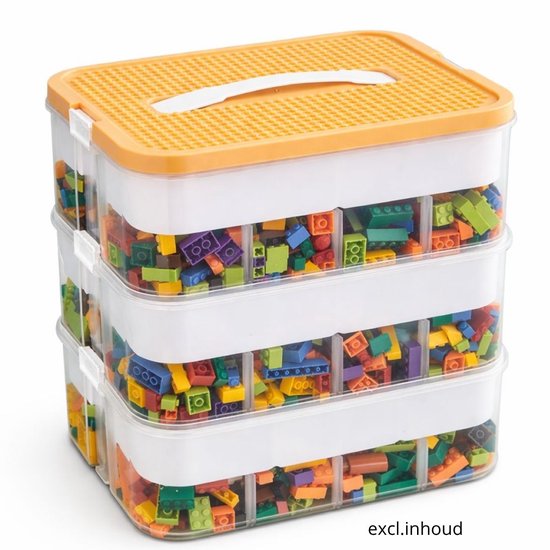 Ceruzo Speelgoed Opbergbox – 3 lagen – Transparant – Stapelbaar – Organizer- Inzetbakken